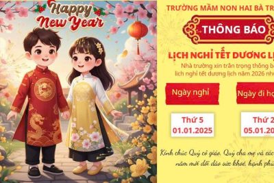 THÔNG BÁO LỊCH NGHỈ HỌC TẾT DƯƠNG LỊCH 2026