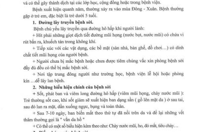 Bài tuyên truyền phòng chống bệnh sởi
