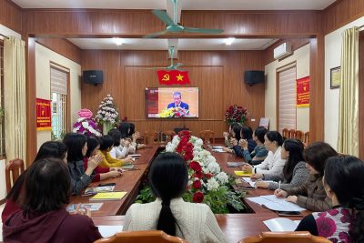 Ngày 7/2/2026 chi bộ Trường mầm non Hai Bà Trưng tham gia học tập trực tuyến Hội nghị toàn quốc quán triệt và triển khai thực hiện Nghị quyết Đại hội XIV của Đảng.