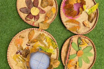 Hoạt động tạo hình: Làm các vật từ lá cây.