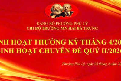 Thực hiện kế hoạch công tác Đảng, Chi bộ Trường Mầm non Hai Bà Trưng đã tổ chức buổi sinh hoạt thường kỳ tháng 4 kết hợp sinh hoạt chuyên đề Quý II năm 2026